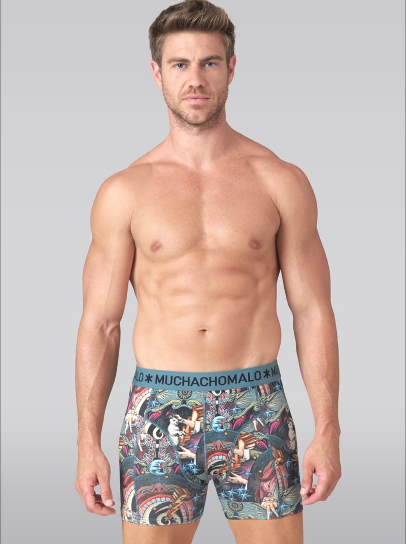 Lot de 3 boxers homme Muchachomalo Bleu Noir Bleu - Kiabi