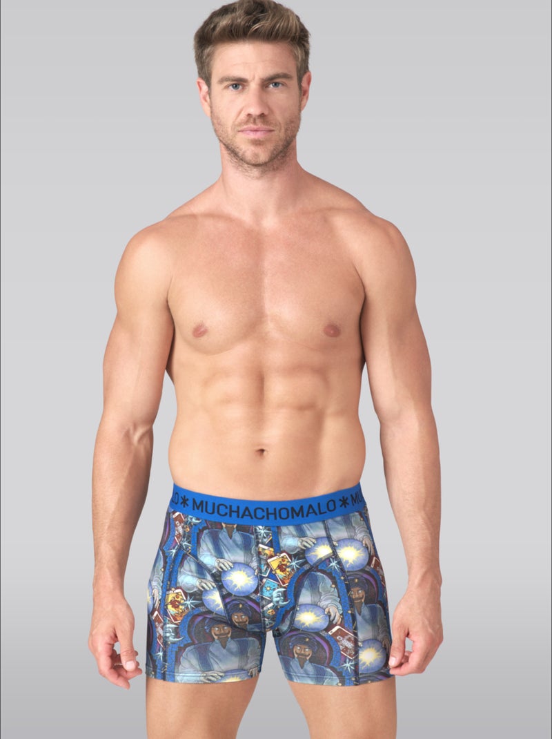 Lot de 3 boxers homme Muchachomalo Bleu Noir Bleu - Kiabi
