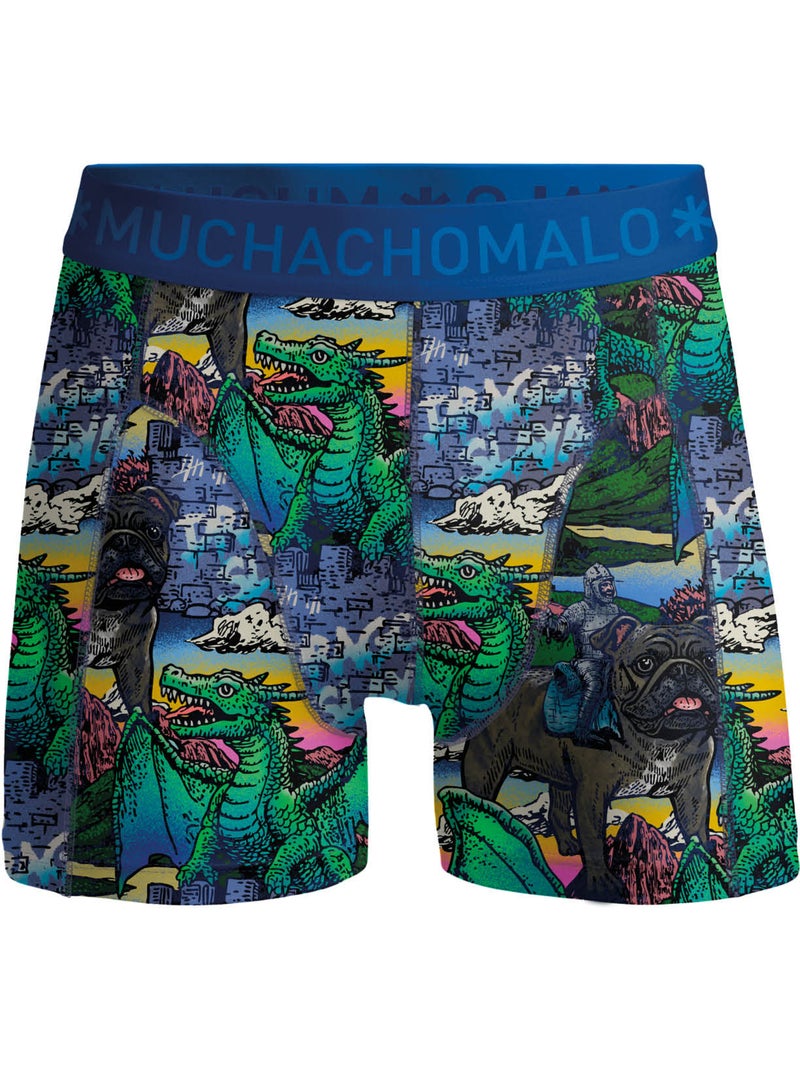 Lot de 3 boxers homme Muchachomalo Bleu Vert - Kiabi