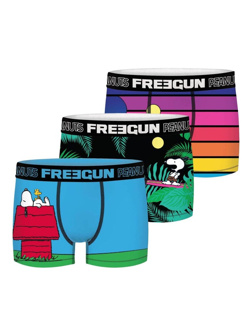 Lot de 3 boxers homme Peanuts Freegun Bleu - Kiabi