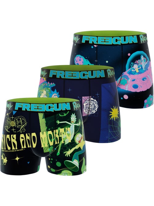 Lot de 3 boxers homme rick and morty freegun - Kiabi
