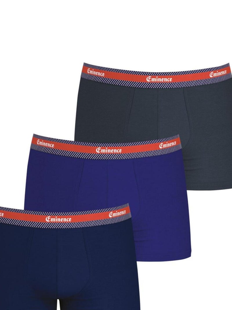 Lot de 3 boxers homme Sélection Coton Bio Bleu Gris - Kiabi