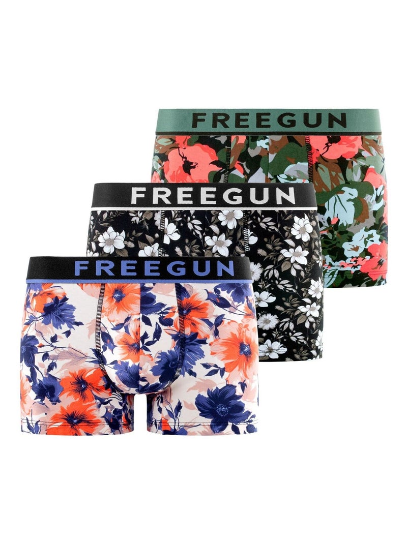 Lot de 3 boxers homme Signature Sergio Freegun Noir Blanc - Kiabi