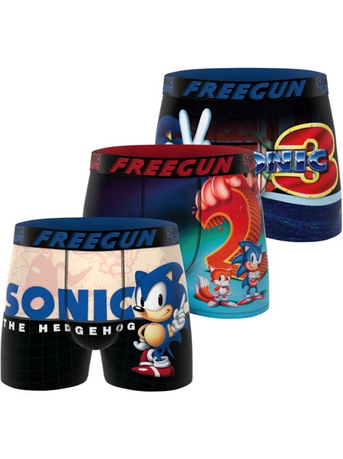 Lot de 3 boxers homme sonic freegun - Kiabi
