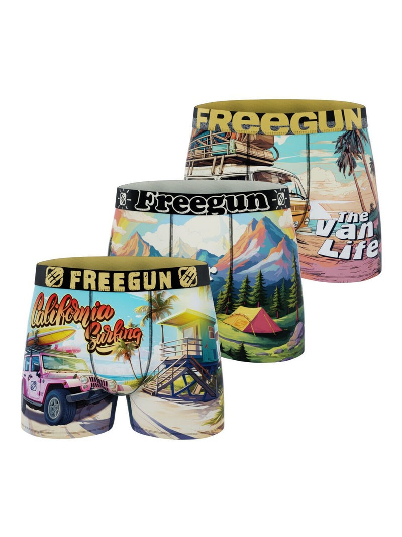 Lot de 3 boxers homme Summer Land Freegun Multicolore - Kiabi