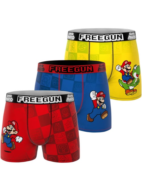 Lot de 3 boxers homme super mario bros freegun - Kiabi