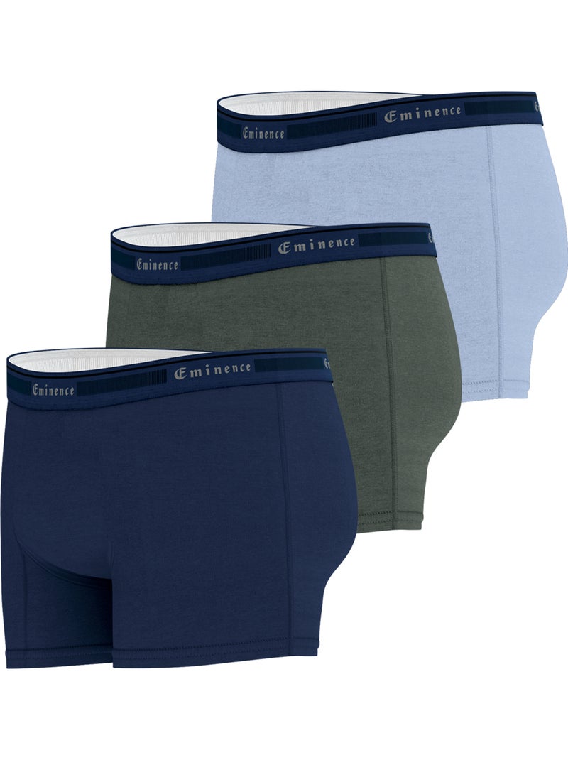Lot de 3 boxers homme Tailor Eminence Bleu Vert Bleu - Kiabi
