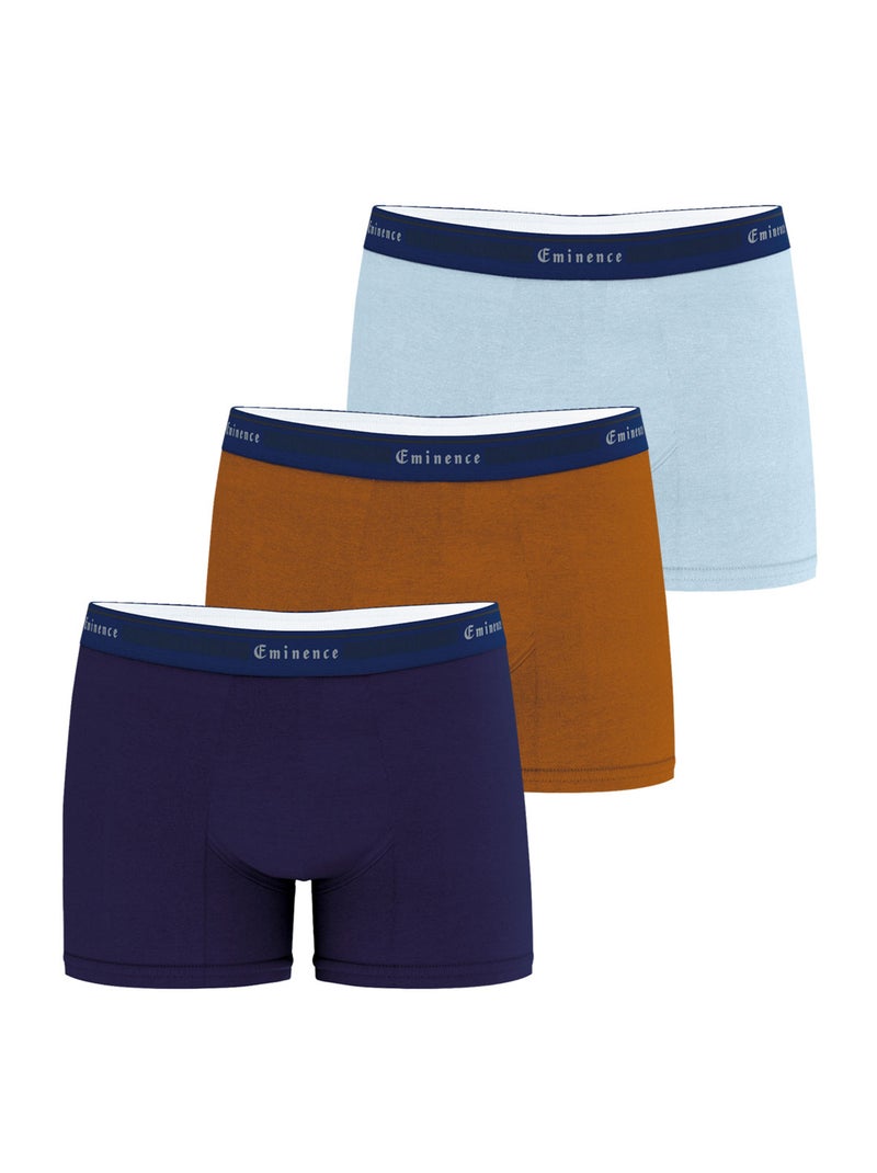 Lot de 3 boxers homme Tailor Eminence Camel/Multicolore - Kiabi