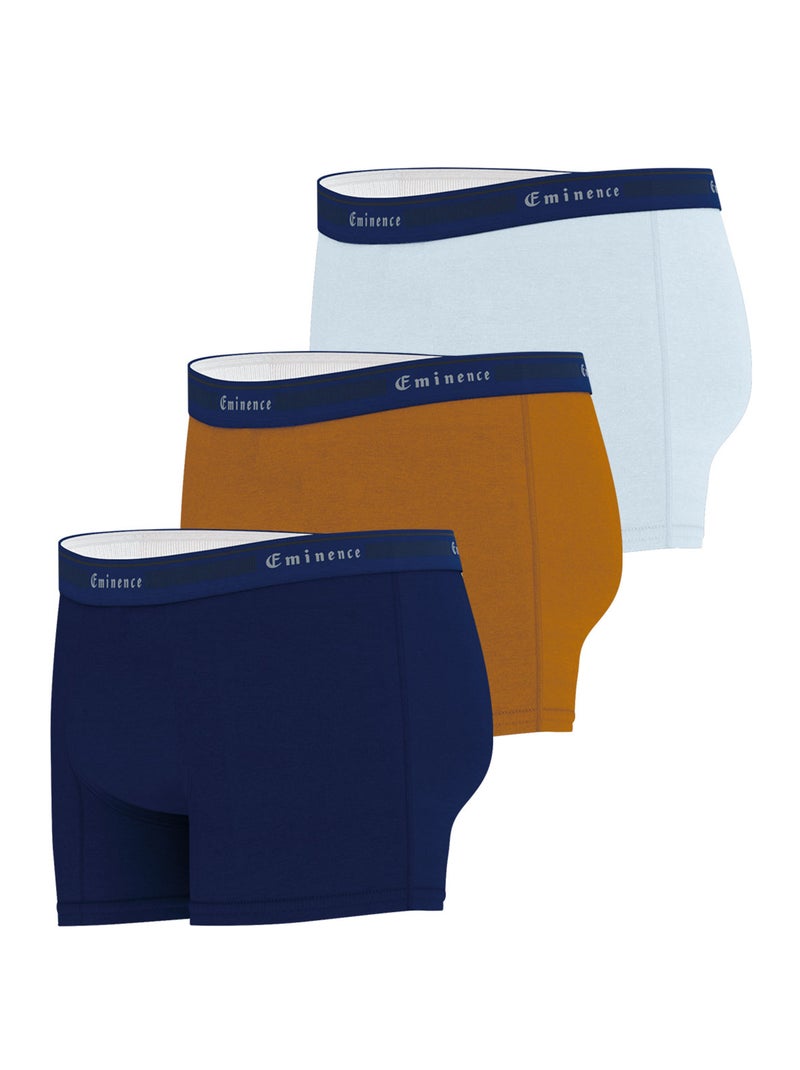Lot de 3 boxers homme Tailor Eminence Camel/Multicolore - Kiabi