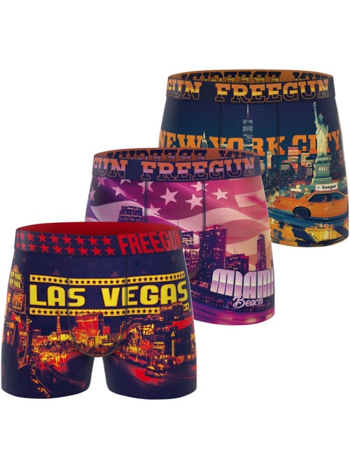 Lot de 3 boxers homme This is America Freegun - Kiabi