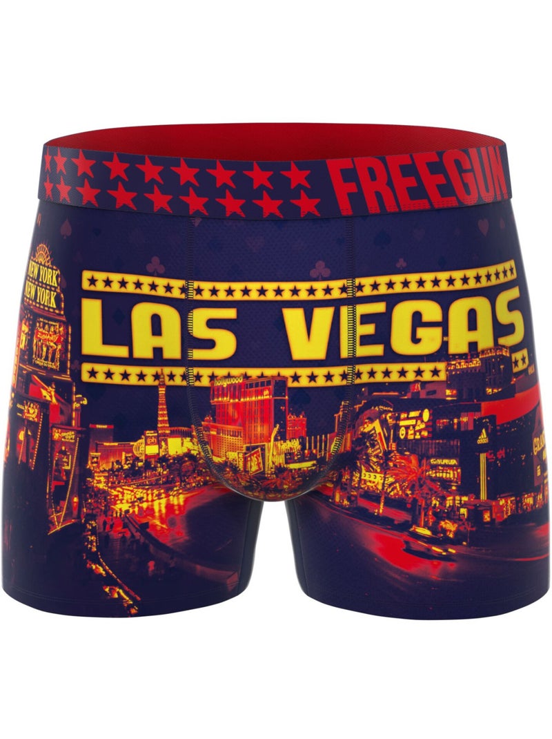Lot de 3 boxers homme This is America Freegun Violet - Kiabi