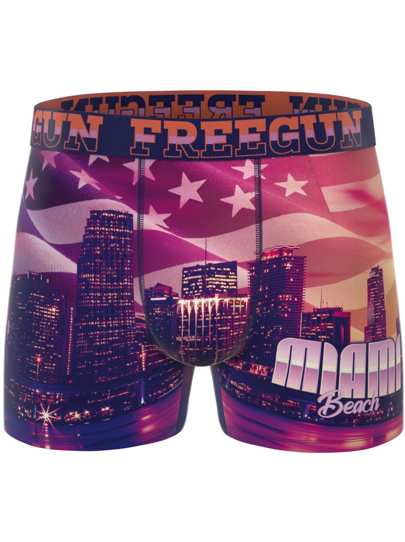 Lot de 3 boxers homme This is America Freegun Violet - Kiabi