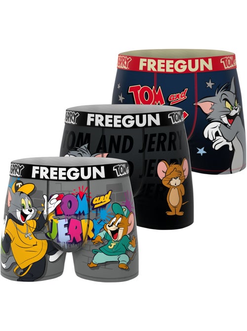 Lot de 3 boxers homme tom and jerry freegun - Kiabi