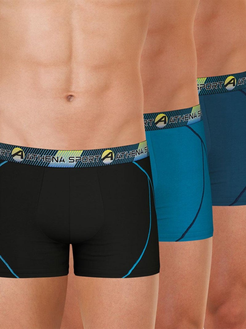 Lot de 3 boxers homme Training Bleu azur - Kiabi