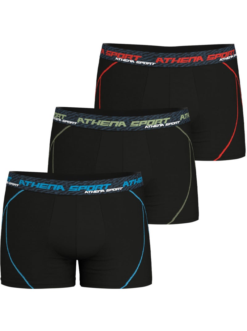 Lot de 3 boxers homme Training Dry Athena Noir - Kiabi