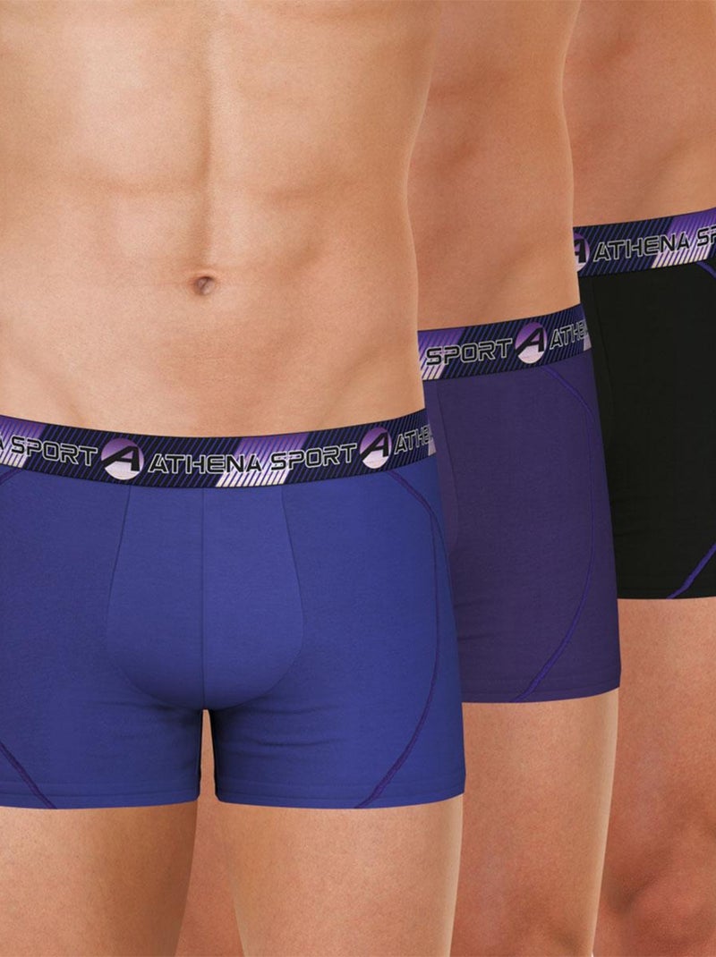 Lot de 3 boxers homme Training Violet - Kiabi