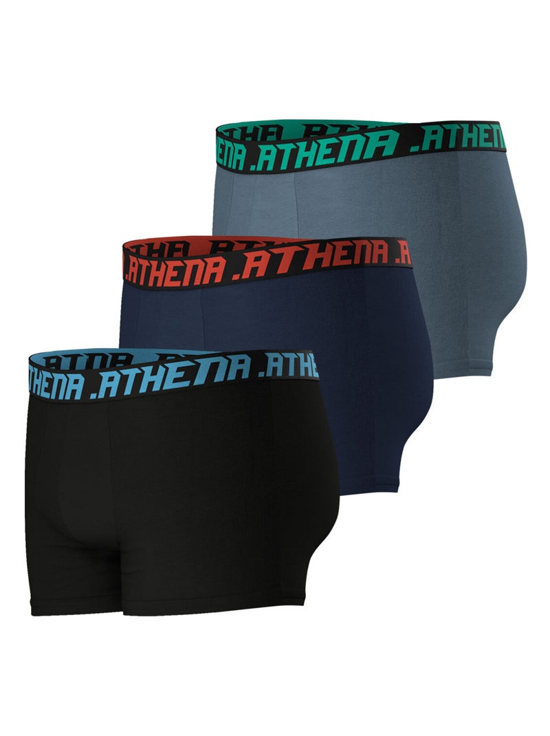 Lot de 3 boxers homme Trio Essentiel Athena Gris Noir - Kiabi
