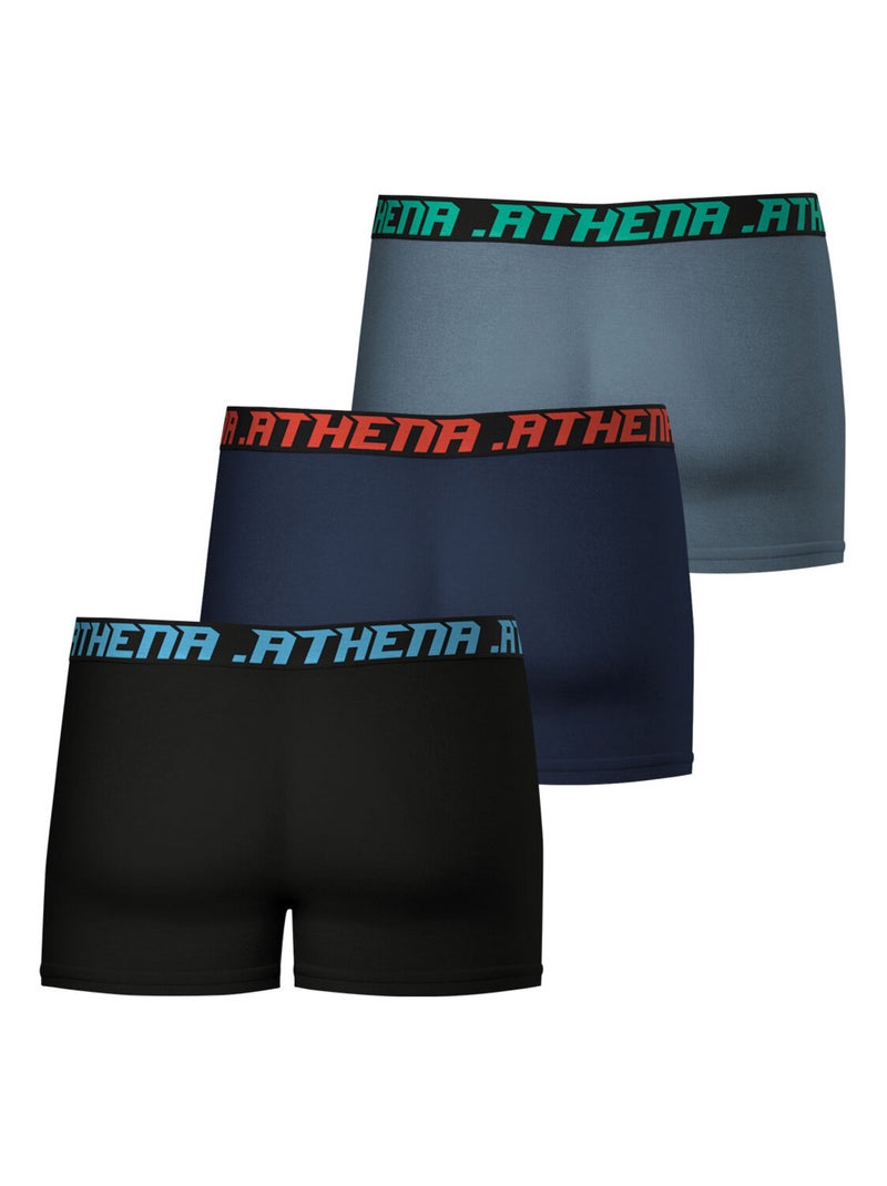 Lot de 3 boxers homme Trio Essentiel Athena Gris Noir - Kiabi