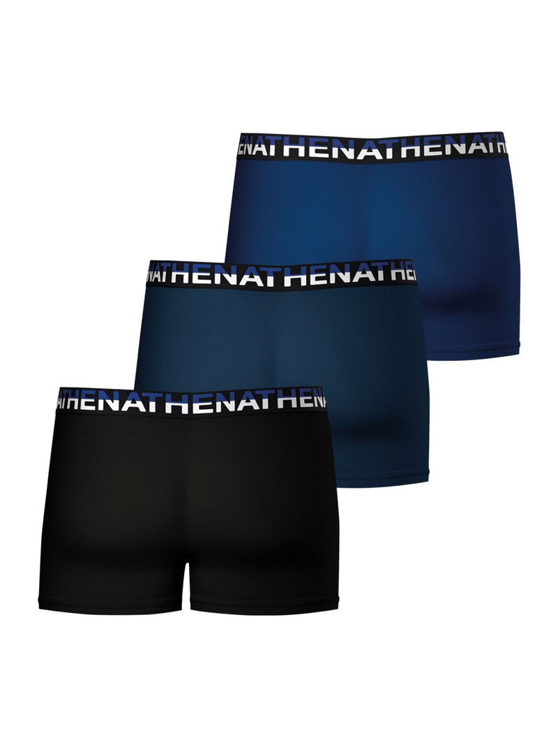 Lot de 3 boxers homme Trio Essentiel Athena Noir Bleu Bleu - Kiabi