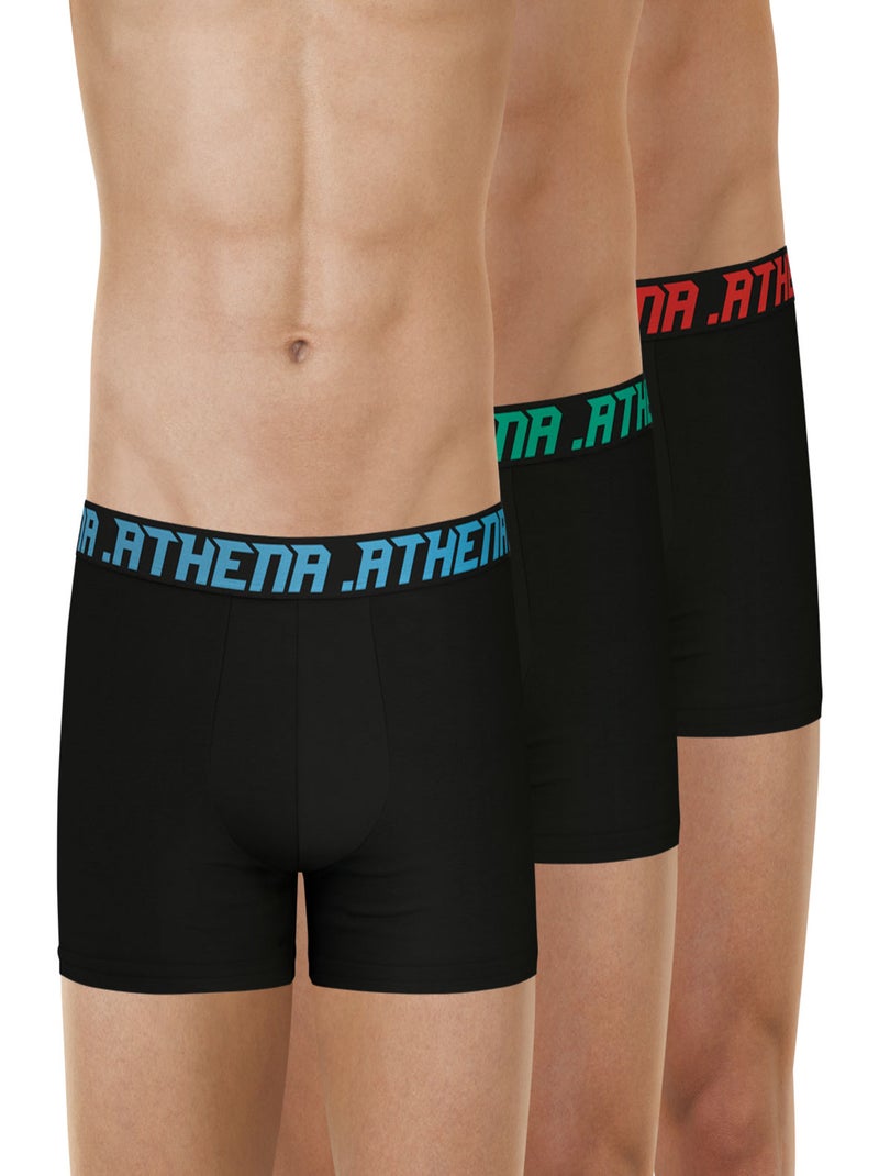 Lot de 3 boxers homme Trio Essentiel Athena Noir - Kiabi