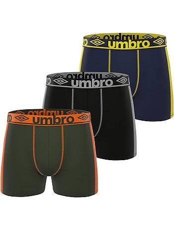 Lot de 3 boxers homme uni et surpiqûres colorées pro mesh cooling umbro