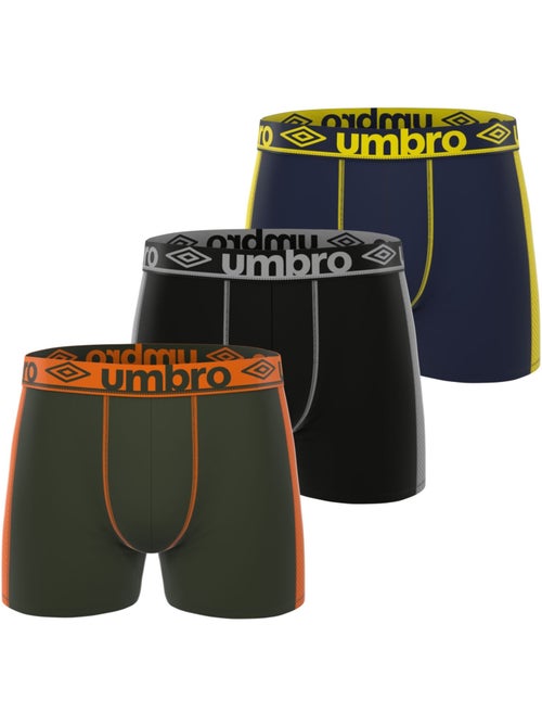 Lot de 3 boxers homme uni et surpiqûres colorées pro mesh cooling umbro - Kiabi