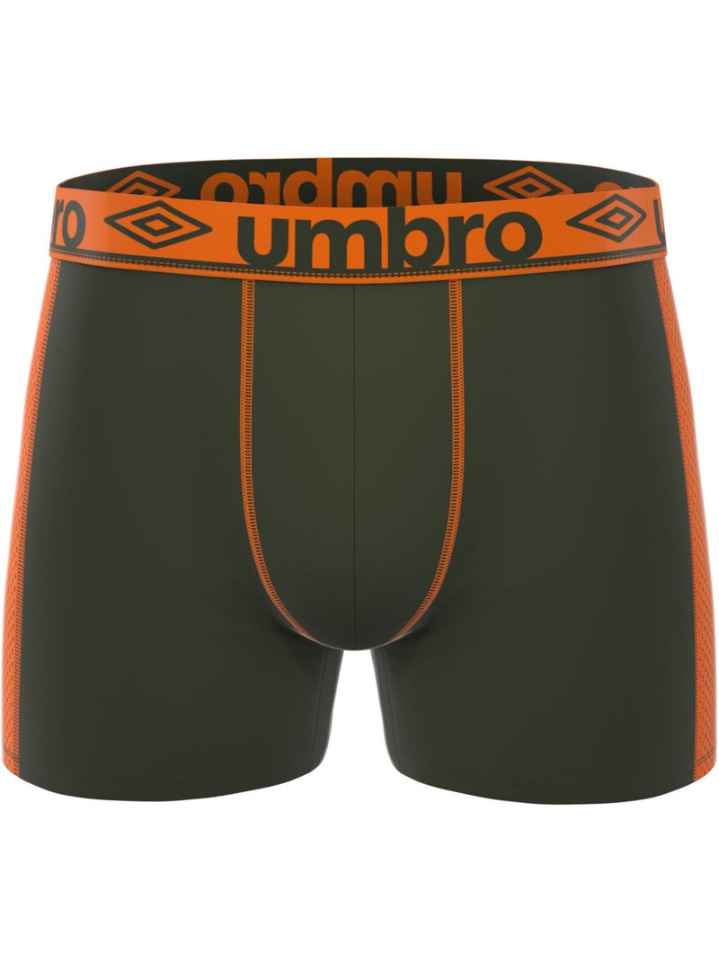 Lot de 3 boxers homme uni et surpiqûres colorées pro mesh cooling umbro Vert kaki - Kiabi