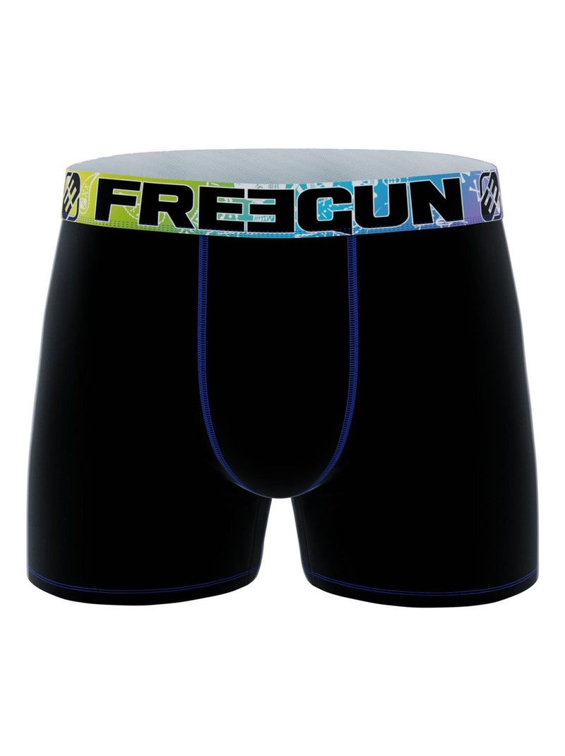 Lot de 3 boxers homme Uni Rainbow Freegun Noir - Kiabi