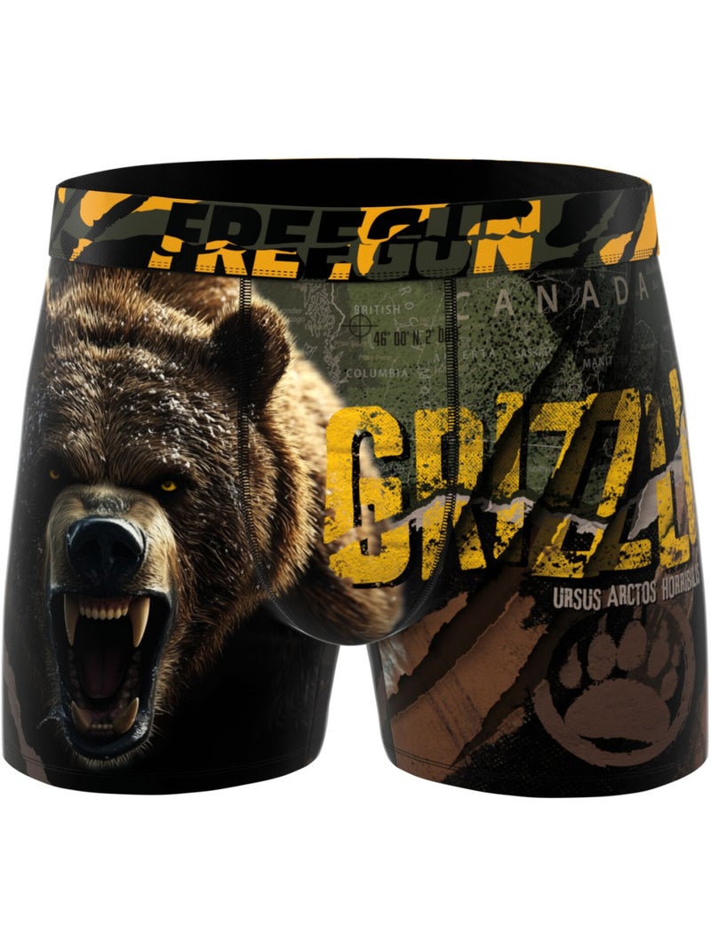Lot de 3 boxers homme  wild animals freegun Marron - Kiabi