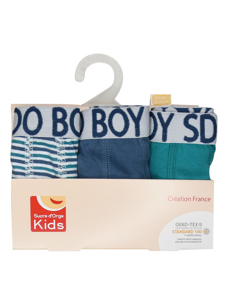 LOT DE 3 BOXERS JAKE ENFANT Bleu - Kiabi