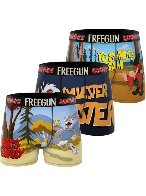 Lot de 3 boxers junior looney tunes freegun - Kiabi