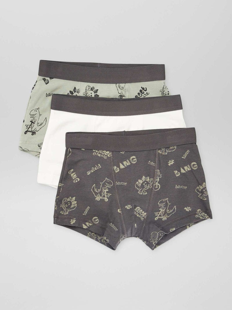 Lot de 3 boxers Kaki - Kiabi