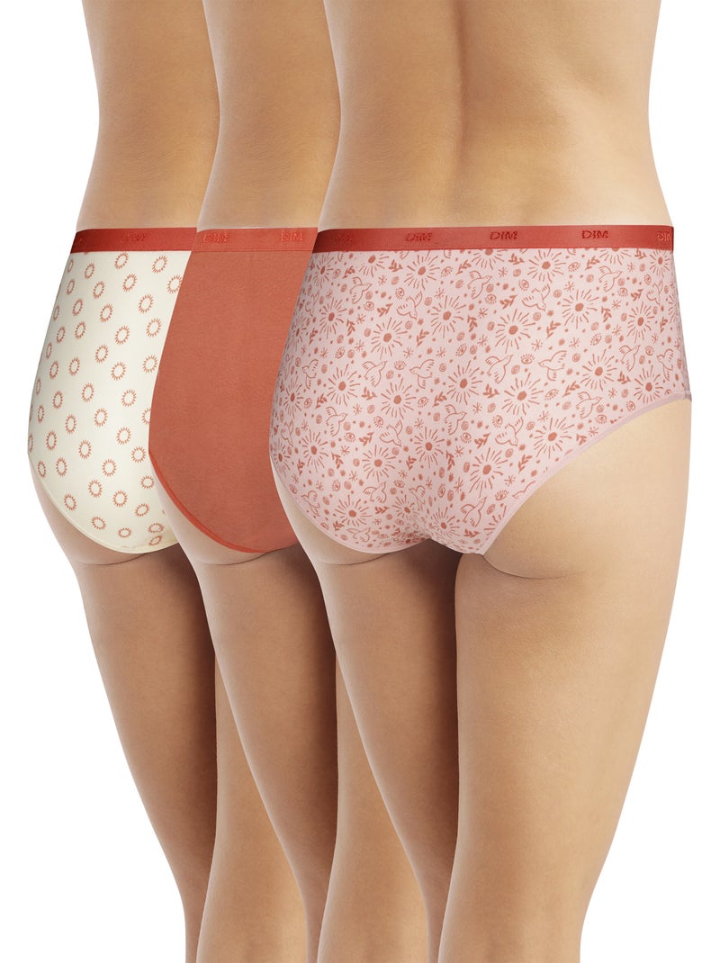 Lot de 3 Boxers Les Pockets Coton Corail - Kiabi
