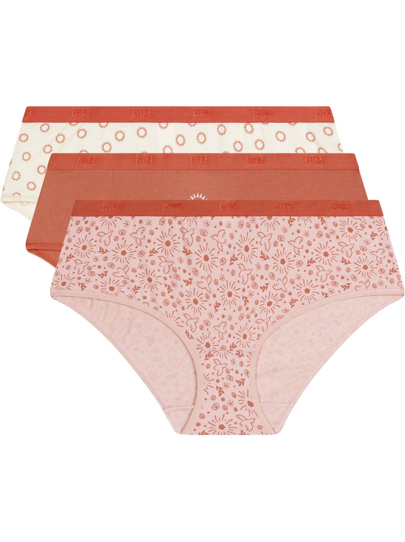 Lot de 3 Boxers Les Pockets Coton Corail - Kiabi