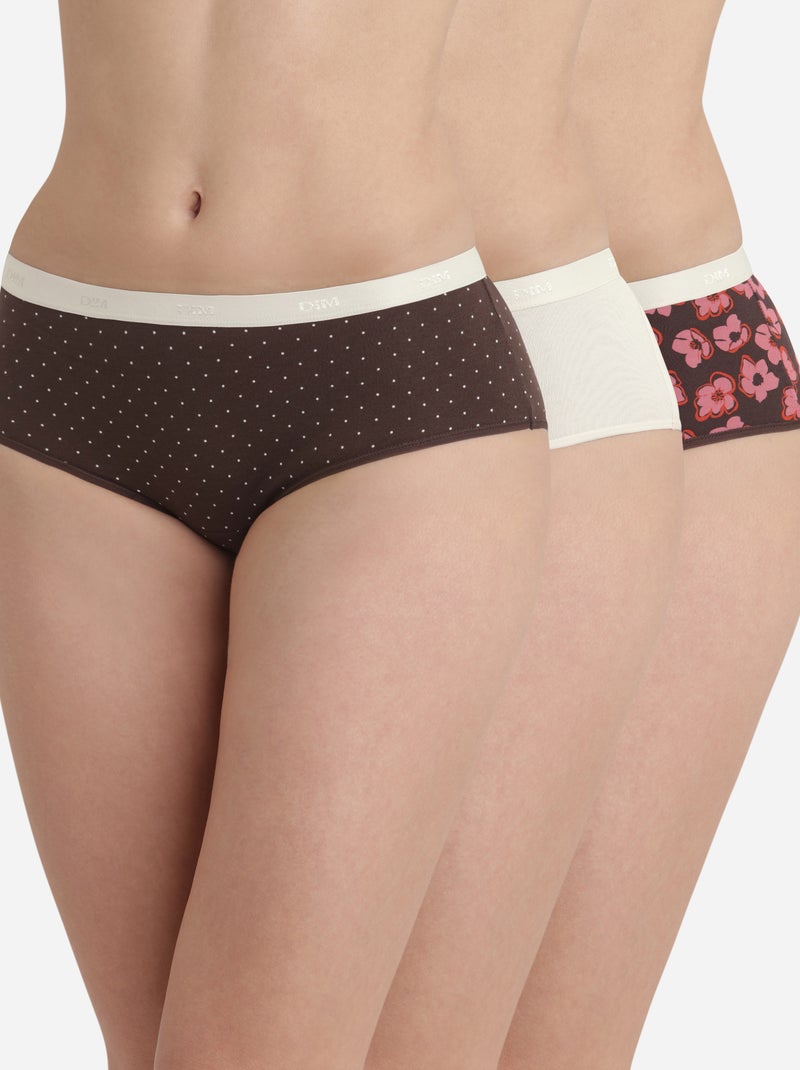 Lot de 3 Boxers Les Pockets Coton Marron foncé - Kiabi