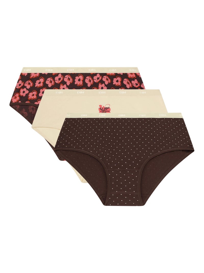 Lot de 3 Boxers Les Pockets Coton Marron foncé - Kiabi