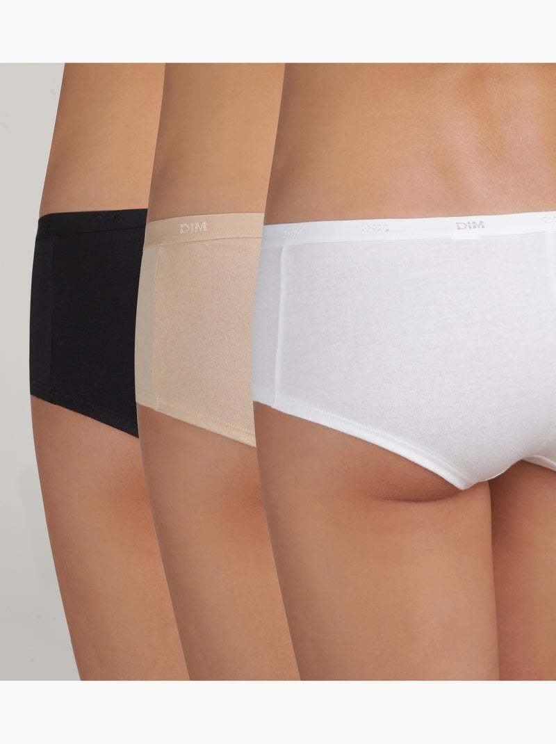 Lot de 3 Boxers Les Pockets Coton Noir - Kiabi