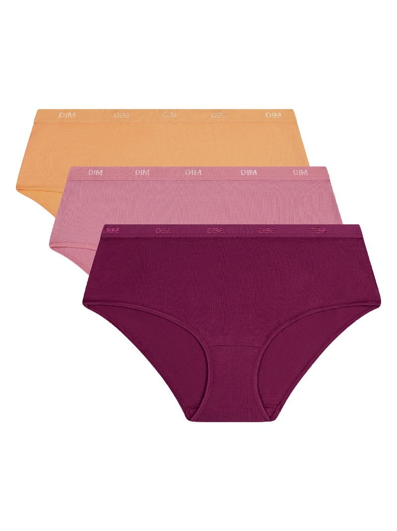 Lot de 3 Boxers Les Pockets Coton Prune - Kiabi