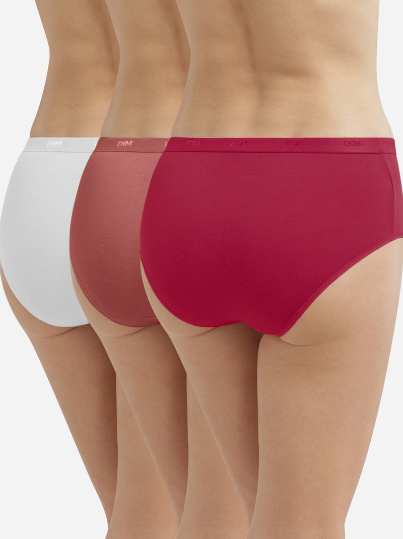 Lot de 3 Boxers Les Pockets Coton Rose framboise - Kiabi