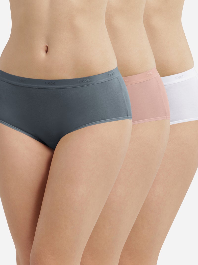 Lot de 3 Boxers Les Pockets Coton Rose pastel - Kiabi