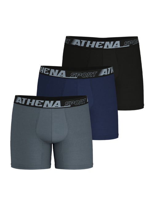 Lot de 3 boxers longs homme Sport Air Fit Athena - Kiabi
