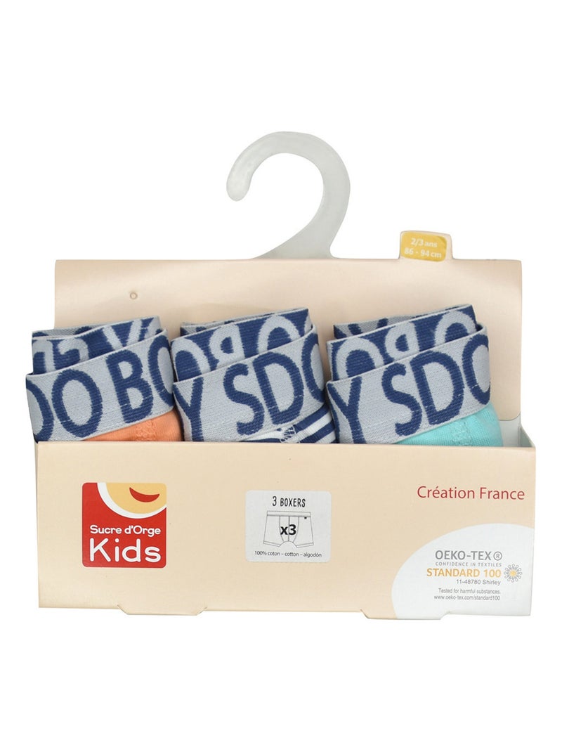 LOT DE 3 BOXERS LUZIANO ENFANT Blanc - Kiabi