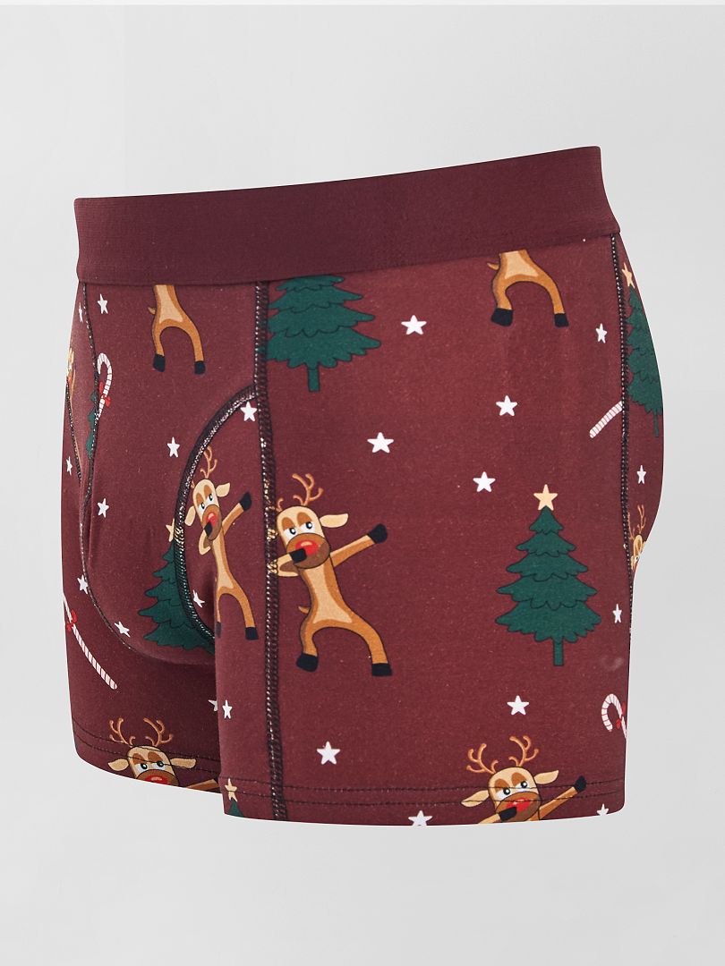 Lot de 3 boxers 'Noël' 'Produkt' bordeaux/bleu/noir - Kiabi