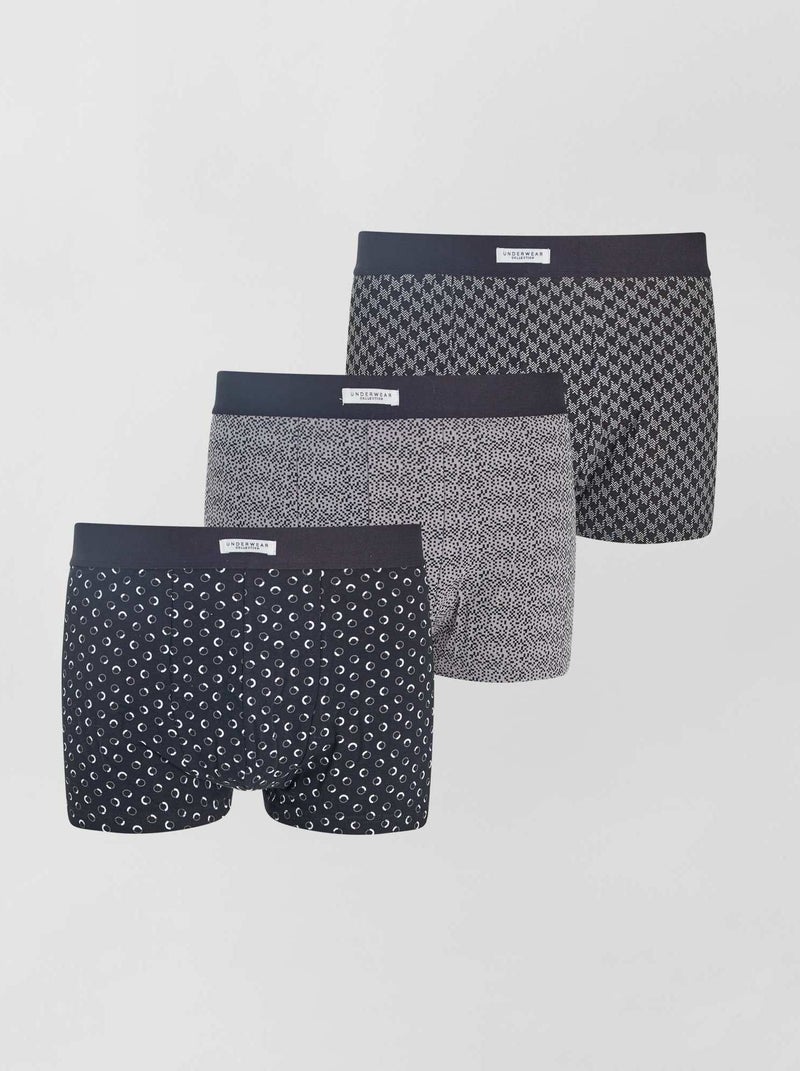 Lot de 3 boxers Noir - Kiabi