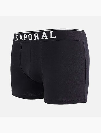 Lot de 3 Boxers noirs en coton unis avec ceinture élastiquée noire