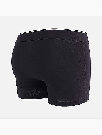 Lot de 3 Boxers noirs en coton unis avec ceinture élastiquée noire