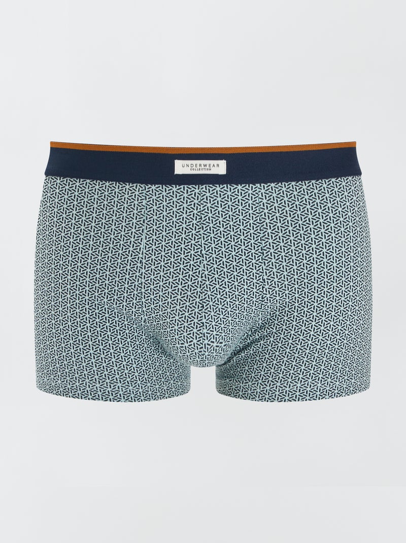 Lot de 3 boxers pour homme en maille fantaisie Kaki - Kiabi