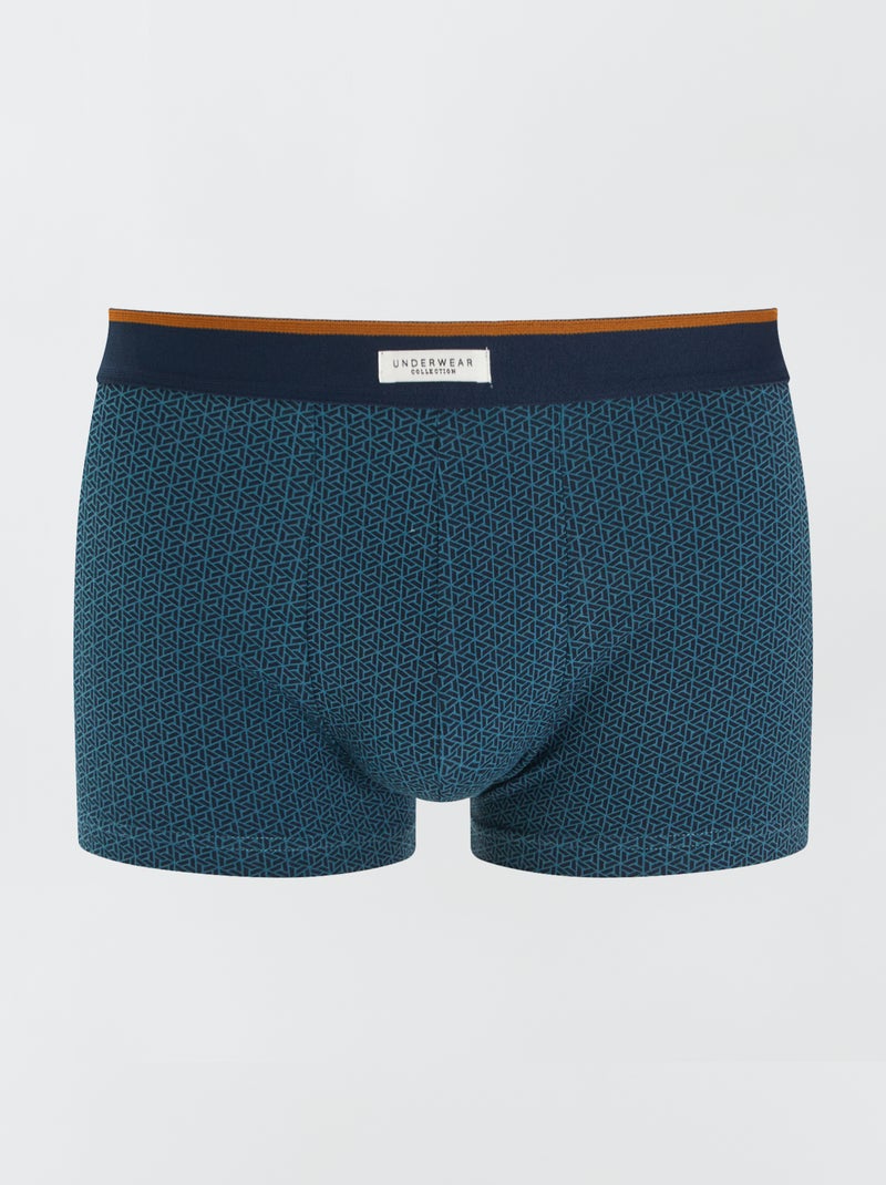 Lot de 3 boxers pour homme en maille fantaisie Kaki - Kiabi