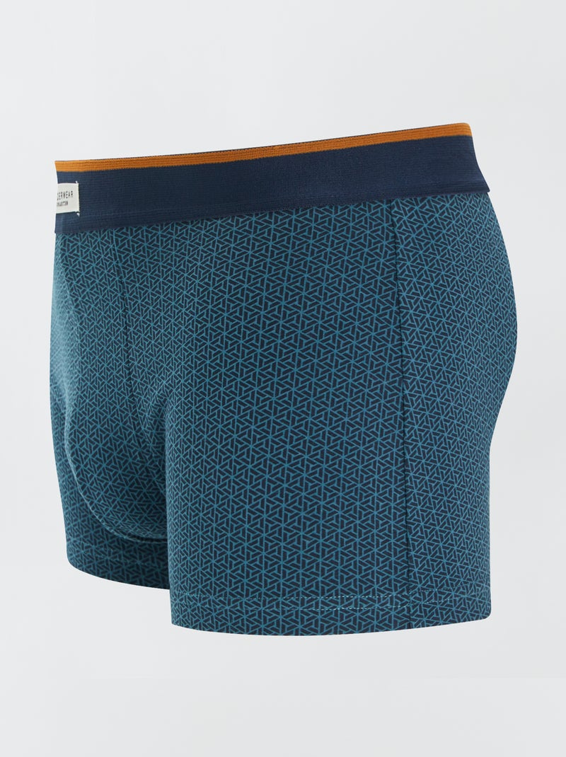 Lot de 3 boxers pour homme en maille fantaisie Kaki - Kiabi