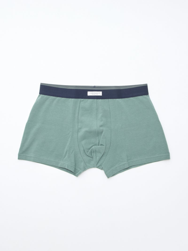 Lot de 3 boxers pour homme en maille fantaisie Kaki - Kiabi